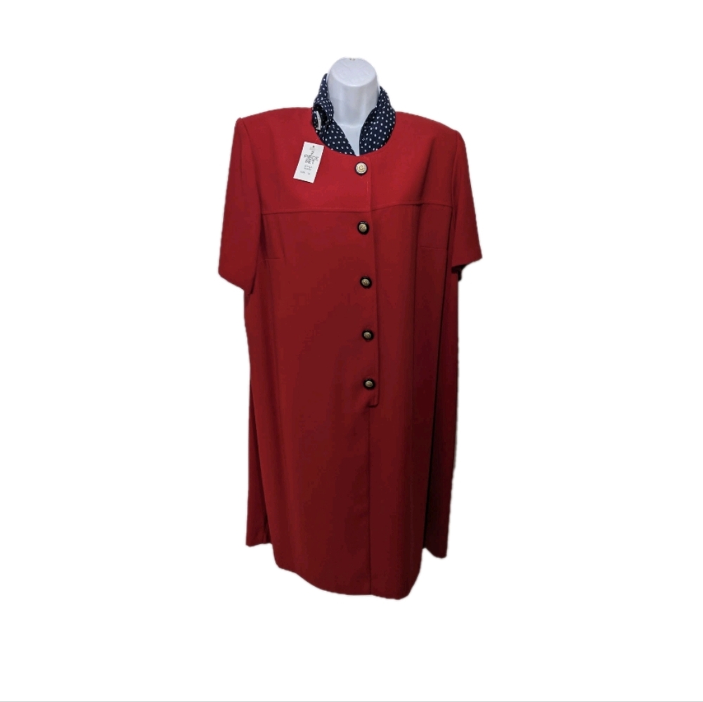 NWT Positive Attitude Button Sheath Dress Shoulder Pads 80s Size 22